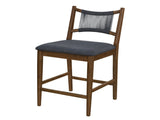 Arno Indoor Upholstered Wooden Counter Stool, Walnut Finish with Charcoal Upholstery and Black Rope, N775P366302B