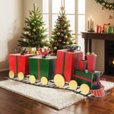 Festive Iron Train Decor with Gift-Shaped Carriages N769P182301R