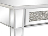 2-Drawer Modern Style Diamond-Embellished Computer Desk MDF Mirrored Entryway Table 42*15*29.92in 03566271