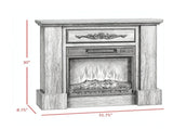 32" Electric Fireplace with Mantel, 1400W Freestanding Heater with LED Log Flame, Remote Control & 44214538