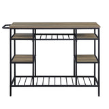 Lona Rustic Oak & Black Finish Kitchen Island B2726P272332