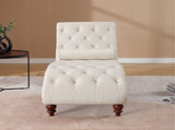 Classical Velvet Recliner Chair with Button Tufting & Silver Nailhead Trim - Vintage Style Lounge W2795P479253