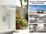 Rainfall Shower System With Storage Rack 10 inch Shower Faucet Set Matte Black High Pressure 23283289