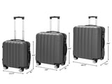 ABS Trolley Case 20in 24in 28in 3PCS Suitcase Set Striped Textured Suitcase Dark Gray 51629479