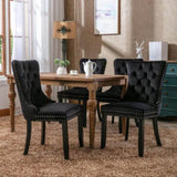Modern, High-end Tufted Solid Wood Contemporary Velvet Upholstered Dining Chair with Wood Legs 42967936