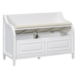 Rustic Style Solid wood Entryway Multifunctional Storage Bench with Safety Hinge 60666981