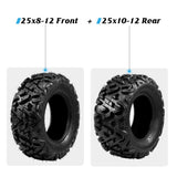 ZNTS Complete Set of 4 All Terrain ATV UTV Tires 25x8-12 Front & 25x10-12 Rear 6PR Tubeless 87563144