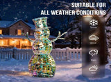 4FT Lighted Iridescent Snowman Christmas Decorations, Pre-lit Holiday Decor with 100 Warm White LED 15924623