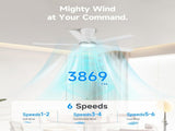 44 inch Ceiling Fans with Lights, Large Air Volume Ceiling Fans with Reversible Quiet DC Motor and 68742749
