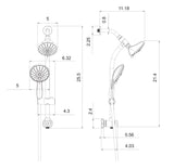 5" Multi Function Dual Shower Head, with Adjustable Slide Bar,Chrome W124381489