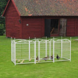 ZNTS Dog Playpen Indoor 32 inch 8 Panels Metal Dog Pen Pet Dog Fence Outdoor Exercise Pen with Doors, W368P234001