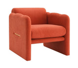 Arm Chair with waved arms, Metal decoration on both side arms, Accent chair for Primary Living W2671P202964