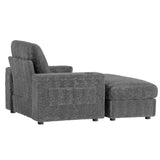 42" Oversized Chaise Lounge Indoor,Faux Rabbit Fur Sofa Bed with Storage Ottoman and N723P232726E