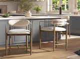 Artemis 26" Mixed Material Upholstered Counter Stool, Warm White Chenille B2719P280172