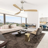 52 Inch Ceiling Fan With Dimmable Led Light 6 Speed Remote 3 Wood Blade Reversible DC Motor For W882P212627