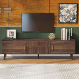 Mid Century TV Stand 2 Drawers, Media Console Table for TVs up to 80'', Entertainment Center 00458005