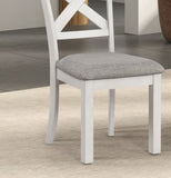 Modern Simple Rustic White Oak 2pc Side Chairs Dining Room Furniture Cross Back Cushion Seat Chair B2741P323128