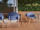 Summer - 4-Pack Grey Blue Chairs Red Oak Wood Legs & PP Seat, Indoor Dining & Living Room W3450P322868