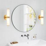 Golden Elegant Resin Wall Sconce,Set of 2,Modern Vertical Light Fixture for Bathrooms, Hallways, W1340P189553