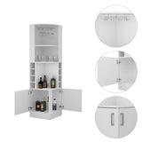 Syrah Corner Bar Cabinet, Two External Shelves White B070102687