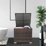 71*71*60.5cm Square Brown Gradient Iron Frame Can Be Stored Rattan Locker 80761880