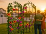 Metal Garden Trellis, 2 Pack Metal Trellis for Climbing Plants, Indoor/Outdoor Plant Trellis for W840P321536