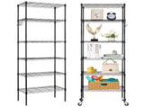 Replaceable assembly with wheels, floor mounted carbon steel storage rack, black 10425008