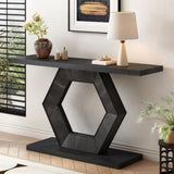 U_Style Modern Entryway Table with Innovative Hollow Hexagon Leg Structure and Premium Fir Veneer N711P241272B