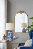 24" x 36" Arched Wall Mirror with Gold Metal Frame, Wall Mirror for Living Room Bedroom Hallway W2078135193