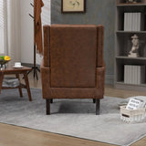 COOLMORE Wood Frame Armchair, Modern Accent Chair Lounge Chair with Sturdy Wood Legs for Living Room W395109980