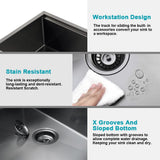 Workstation 32" L X 19" W Undermount Kitchen Sink With Accessories W122546355