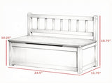 White 2-in-1 Wooden Toy Organizer Chest Storage Box with Seat Bench Safety Pneumatic Rod Chunk Cube 19866579