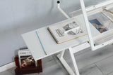 WHITE adjustable tempered glass drafting printing table with chair W347119824