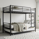 ZNTS Twin Bunk Bed with Trundle Metal Bunkbeds with Ladder and Full-Length Guardrail, Noise Free, No Box W840P196829