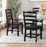 ZNTS Contemporary Black Finish Side Chairs Set of 2 Dining Wooden Kitchen Dining Furniture Casual Style B011P188441