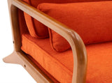 Oak Armrest Oak Upholstered Single Lounge Chair Indoor Lounge Chair Burnt Orange 03093913