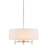 5-Light White Drum Shade Chandelier B03599265