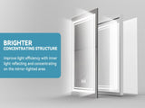Bright LED Bathroom Mirror 40" x 24" Front Light, 5 Mins Defog, Full HD Reflected, 3 Colors T3177P284016