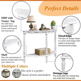 42'' Retro Circular Curved Half-Moon Console Table with Cloud Design Top and Open Shelf Solid Wood W1202P155405