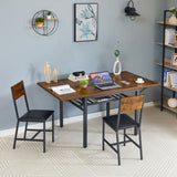 Folding Dining Table, 1.2 inches thick table top, for Dining Room,iving Room, Rustic Brown, 63.2'' W1162104704