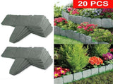 Garden Edging Border,Imitation Stone Effect Garden Lawn Border,No Dig Flexible Lawn Edging and 47065926
