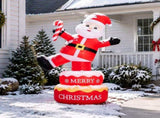 6FT Rotating Standing Santa Inflatable, 4 LED Lights, 210D Polyester Christmas Decor, US Plug 34939644