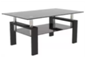 ZNTS Tempered Black Glass Coffee Table, 2-Layers Tea Table W171891785