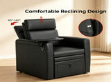 Black PVC Electric Reclining Pedicure Chair 77802564