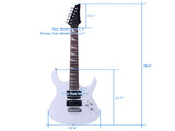 Novice Entry Level 170 Electric Guitar HSH Pickup Bag Strap Paddle Rocker Cable Wrench Tool White 44571807