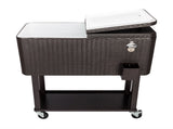 80QT Rattan Square Legs Cooler with Shelf 16526367