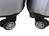 ABS Trolley Case 20in 24in 28in 3PCS Suitcase Set Striped Textured Suitcase Silver Gray 96290375