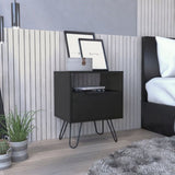 Augusta Nightstand , End Table, Side Table Single Door Cabinet, Hairpin Legs -Black B07092072