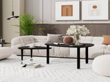 360 degree Rotatable modern Coffee Table for Living Room, solid wood legs with simply assemble W2899P372756