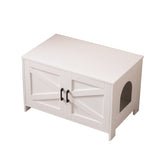 Cat Litter Box Enclosure, Litter Box Furniture Hidden with Barn Door, Wooden Washroom Furniture, 06166559